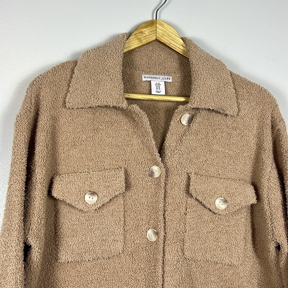 Sincerely Jules for‎ Bandier Cream Aspen Sherpa Shacket EUC - Picture 2 of 11